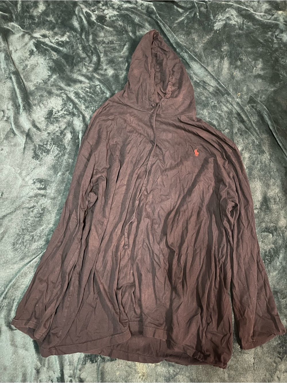 Polo by Ralph Lauren Men's Hooded Long-Sleeve Tee in Dark Burgundy  3XB